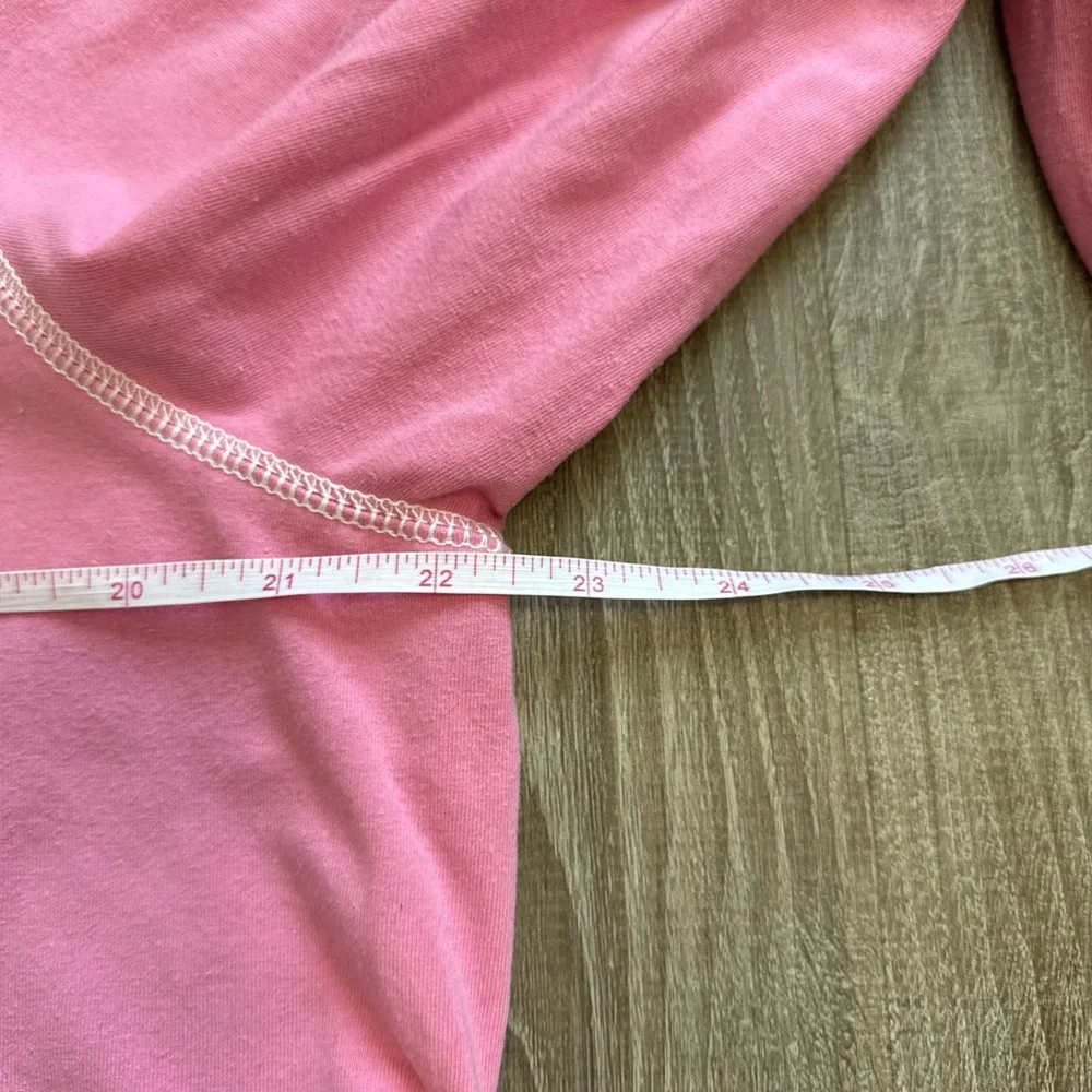 Denim & Company Cotton Pink Pajama Top With Snap Button Collared Size XL - Picture 9 of 11